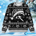 Raccoon Smoking Ugly Christmas Sweater