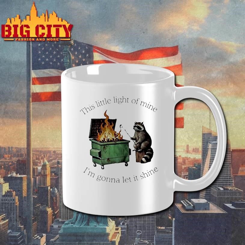 Raccoon This Little Light Of Mine Im Gonna Let It Shine Shirt