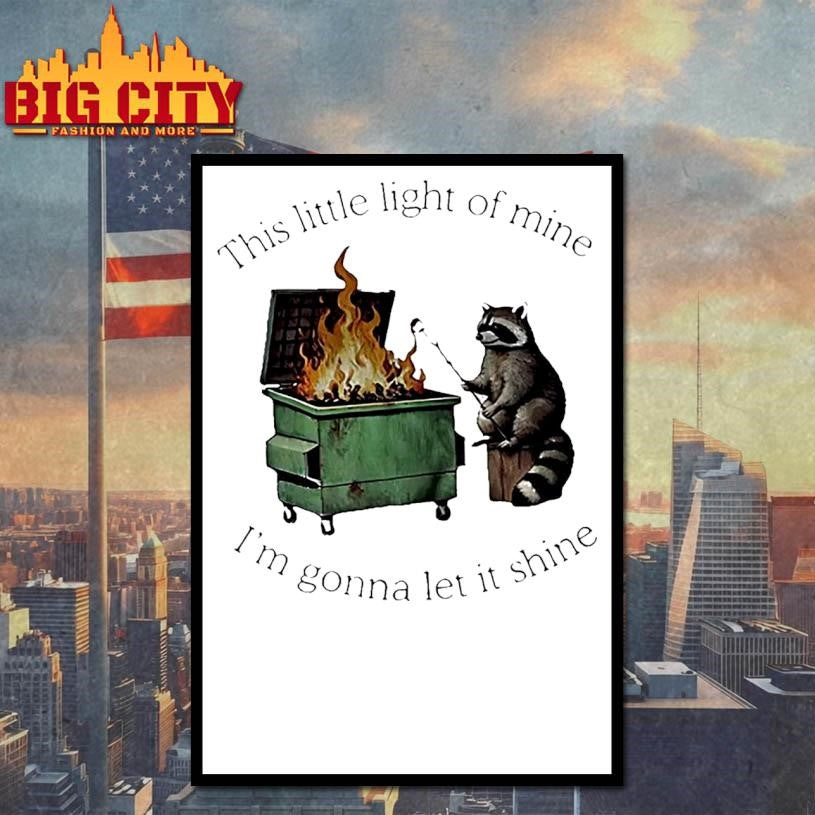 Raccoon This Little Light Of Mine Im Gonna Let It Shine Shirt