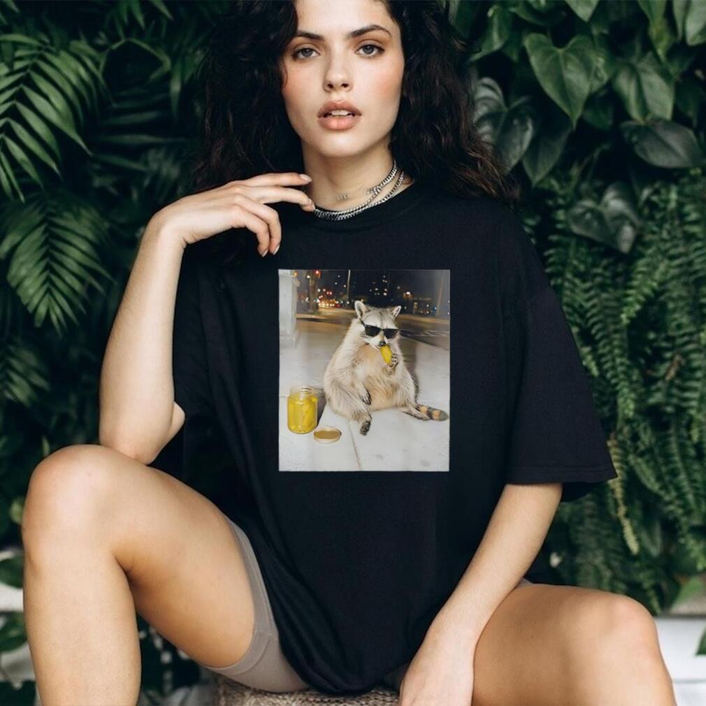 Raccoon eating pickles shirt