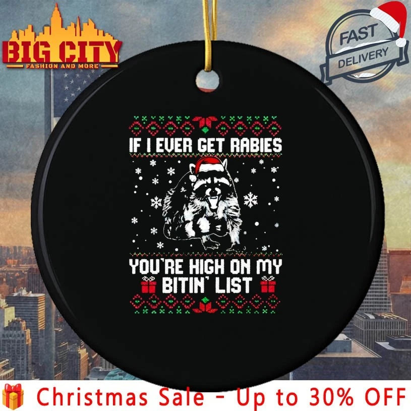 Racoon If I Ever Get Rabies You’re high on my bitin’ list ugly christmas shirt