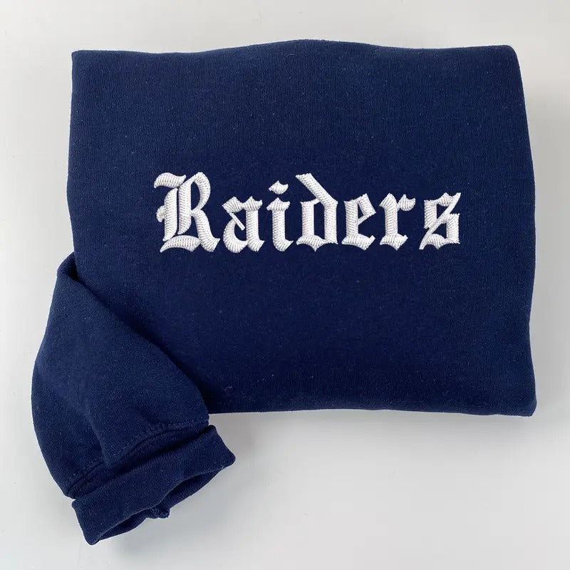 Raiders Embroidered Sweatshirt, Football Fan Gift T-Shirts, Hoodie | PureTeeCo.com