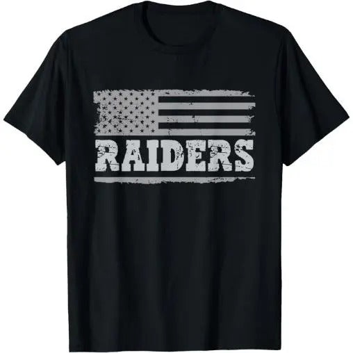 Raiders T-shirt American Falg T-Shirt Made in USA Hoodie, Sweatshirt | PureTeeCo.com