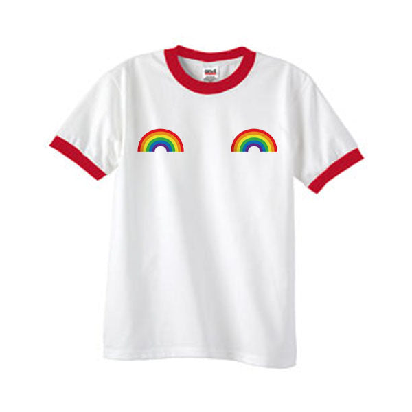 Rainbow ringer tshirt Hoodie, Sweatshirt | PureTeeCo.com