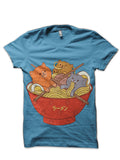 Ramen and cats Light Blue T-Shirt Hoodie, Sweatshirt | PureTeeCo.com