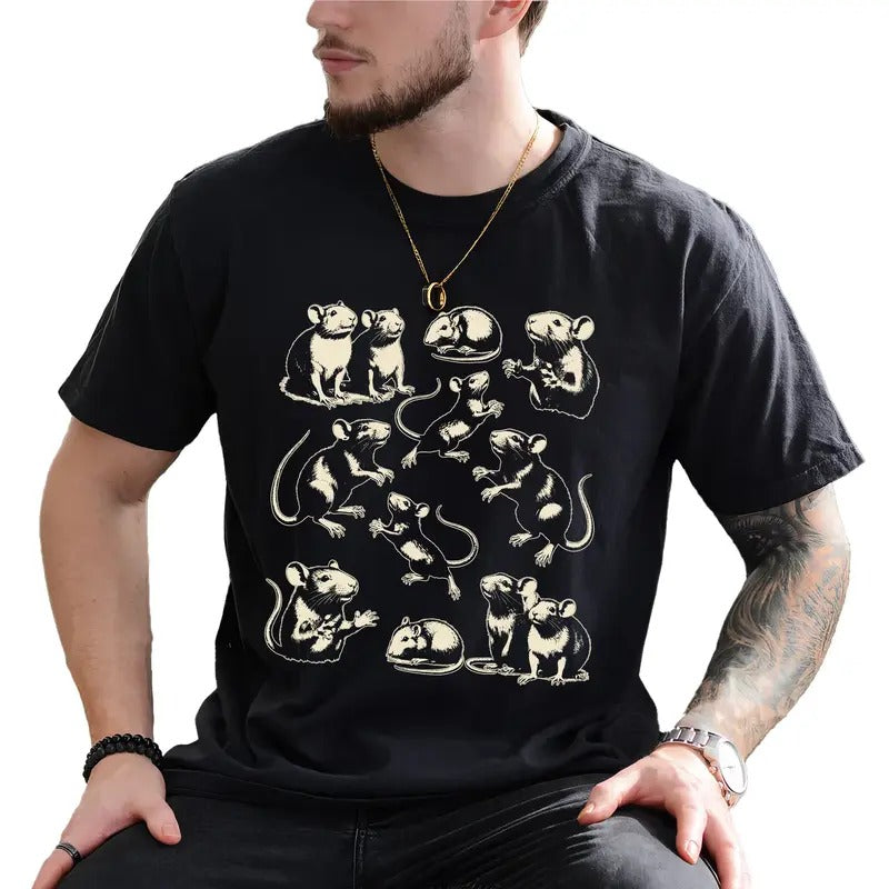 Rats Vintage 90s Graphic Tee, Medieval Rat Men T-shirt, Retro Mouse Shirt, Rat Lover T-shirt, Gift For Him Hoodie, Sweatshirt