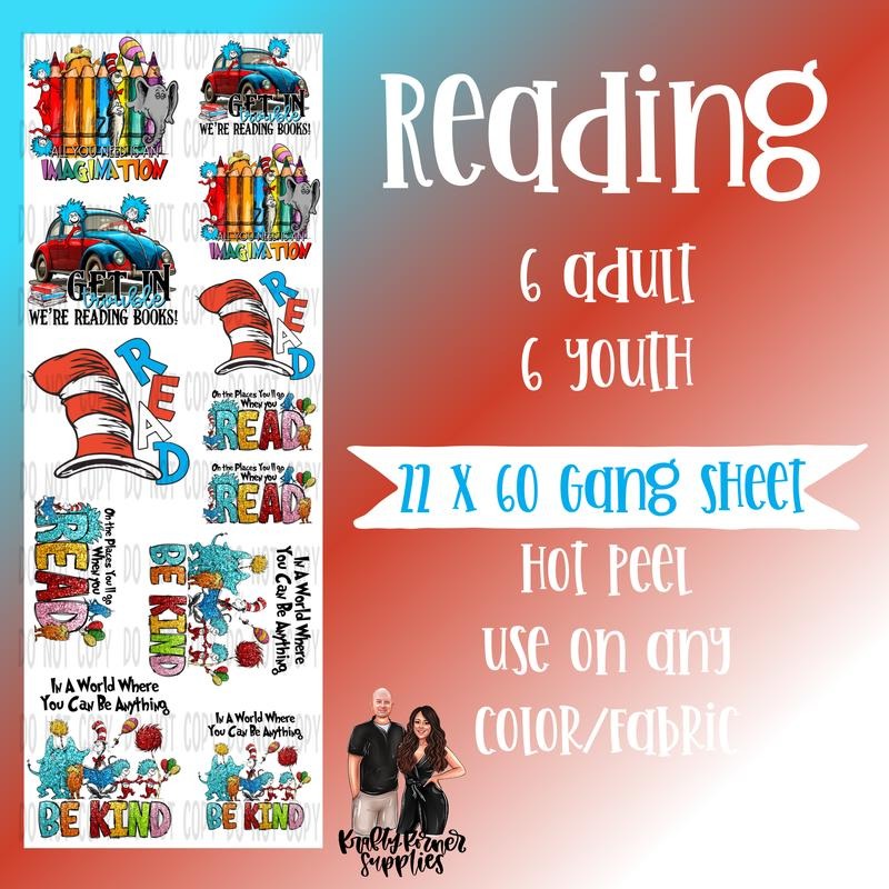 Reading Gang Sheet, 22 x 60 T-Shirts, Hoodie, Sweatshirt | PureTeeCo.com