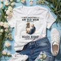 Reading Old Man Books Library Reader Shirt