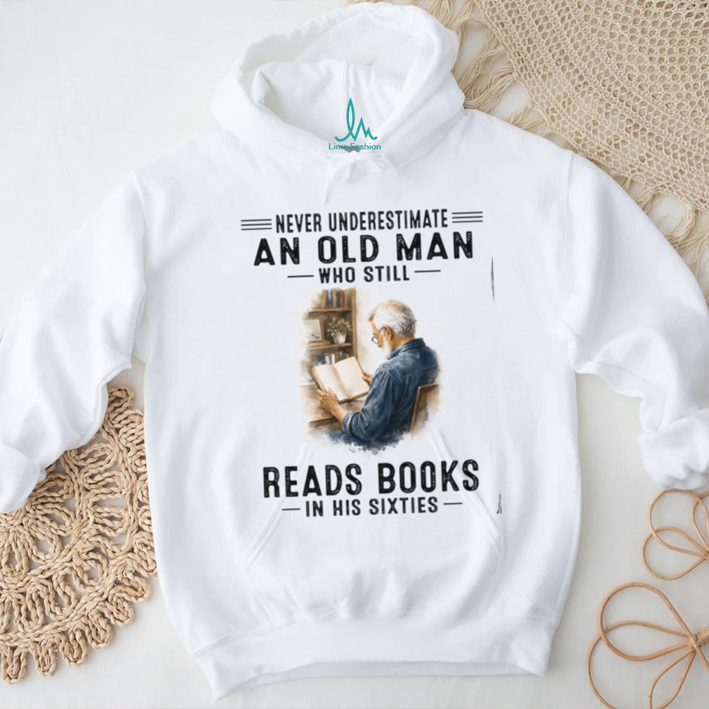 Reading Old Man Books Library Reader Shirt