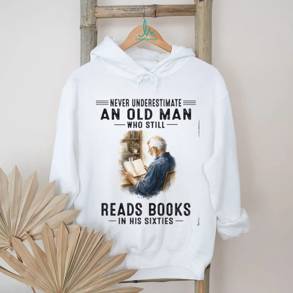 Reading Old Man Books Library Reader Shirt