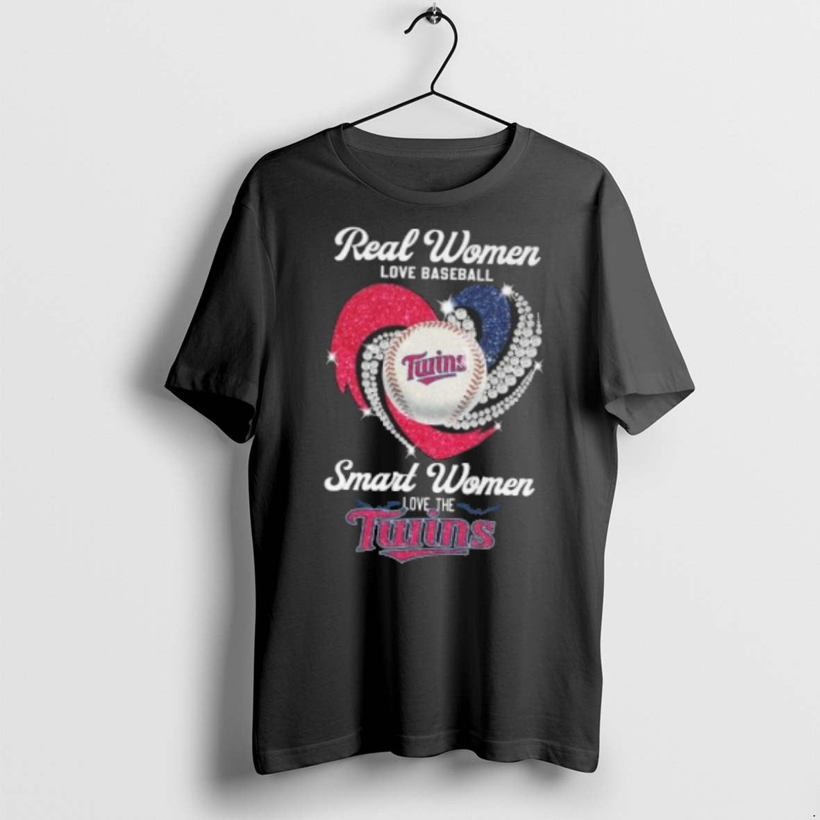 Real Women Love Baseball Smart Women Love The Minnesota Twins Diamond Heart 2025 T Shirts