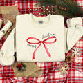 Red Bow Coquette Christmas Sweatshirt, Merry Christmas Bow Shirt, Merry Christmas Coquette Sweater for Holidays, Holiday...