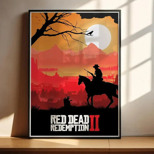 Red De*d Redemption 2 Arthur Morgan Wall Art Poster, Wall-Art, Game Lovers Wall Print Collection Art, Gaming Character Print, Home Decor