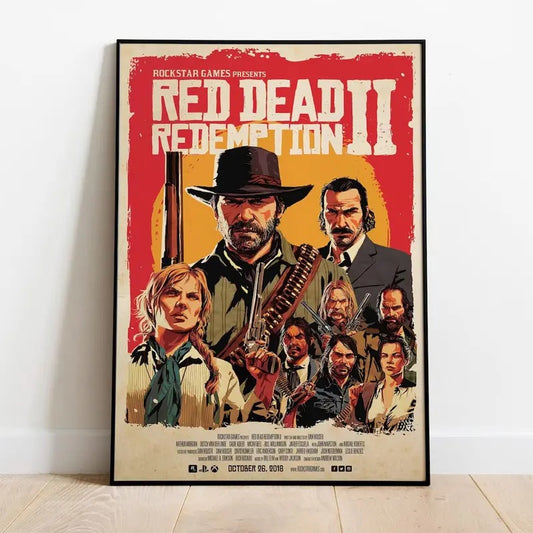 Red Dead Redemption 2 Poster - RDR 2 Poster, Wall-Art, Game Lovers Wall Print Collection Art, Gaming Character Print, Home Decor