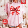 Red Heart Bow Shirt Gildan, Valentine's Day Women's Tee, Holiday Women's Tshirt Plus Sizes Hoodie, Sweatshirt | PureTeeCo.com