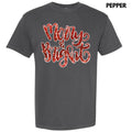 Red Merry & Bright Faux Sequin Comfort Colors T-Shirt Hoodie, Sweatshirt | PureTeeCo.com
