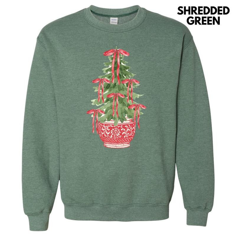 Red Potted Christmas Tree Sweatshirt 'NLB' T-Shirts, Hoodie | PureTeeCo.com