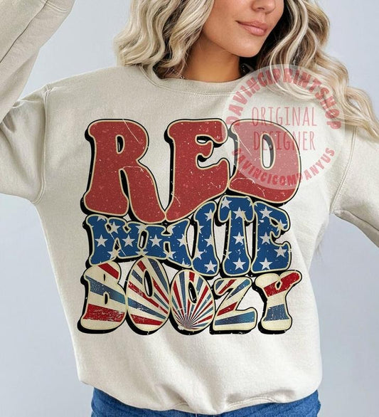 Red White & Boozy retro , 4th Of July , July 4th png, Patriotic