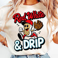 Red White And Blue Ice Cream Drip Baseball Stuff 4th of July Shirt, Patriotic American Flag Shirt, Red White And Blue...