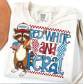 Red White And Feral Tee, Funny Raccoon Shirt Hoodie, Sweatshirt | PureTeeCo.com