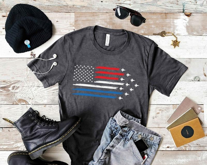 Red White Blue Air Force Flyover Men's T-shirt, Air Force Shirt, 4th of July shirt Hoodie, Sweatshirt | PureTeeCo.com