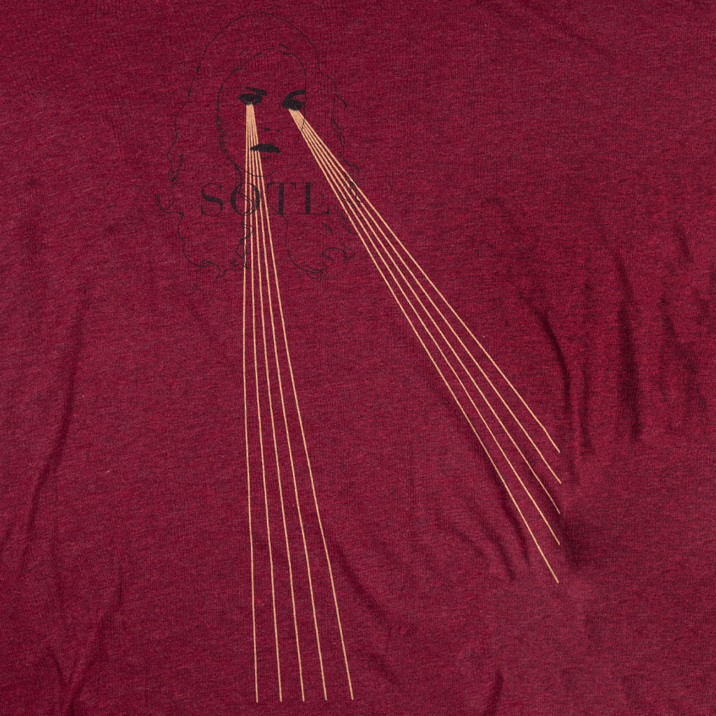 Eye Beams Cardinal Red T-Shirt Hoodie, Sweatshirt | PureTeeCo.com (Image 2)