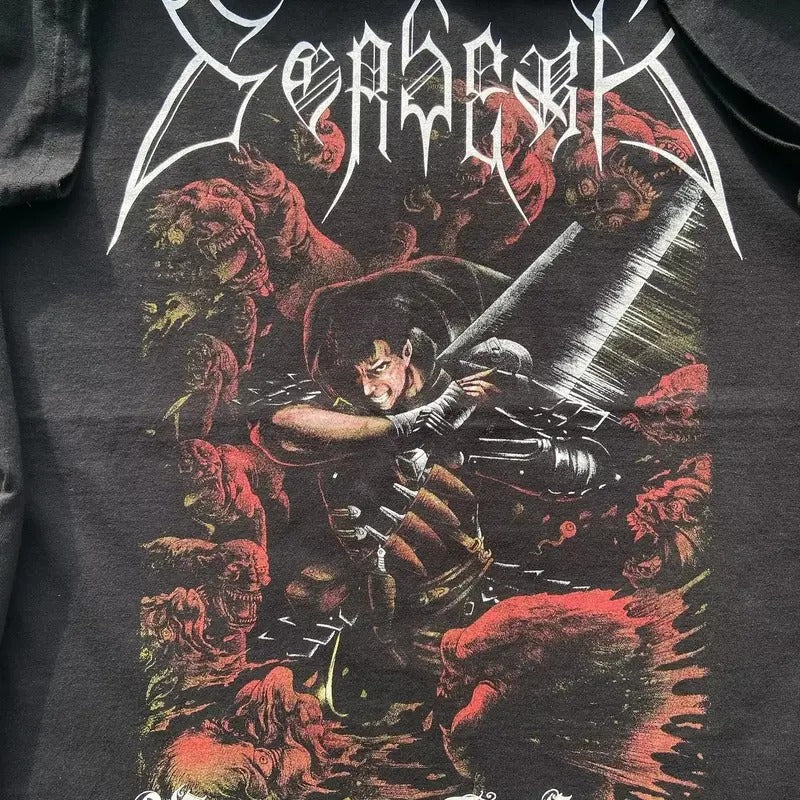 Remake Berserk Anime Rare black T shirt Men Women vtg S-5XL Hoodie, Sweatshirt | PureTeeCo.com