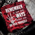 'Remember to Look Both Ways, Before You Go F*ck Yourself' Red & Black Tie Dye Crewneck Sweatshirt, T Shirt, or Hoodie...