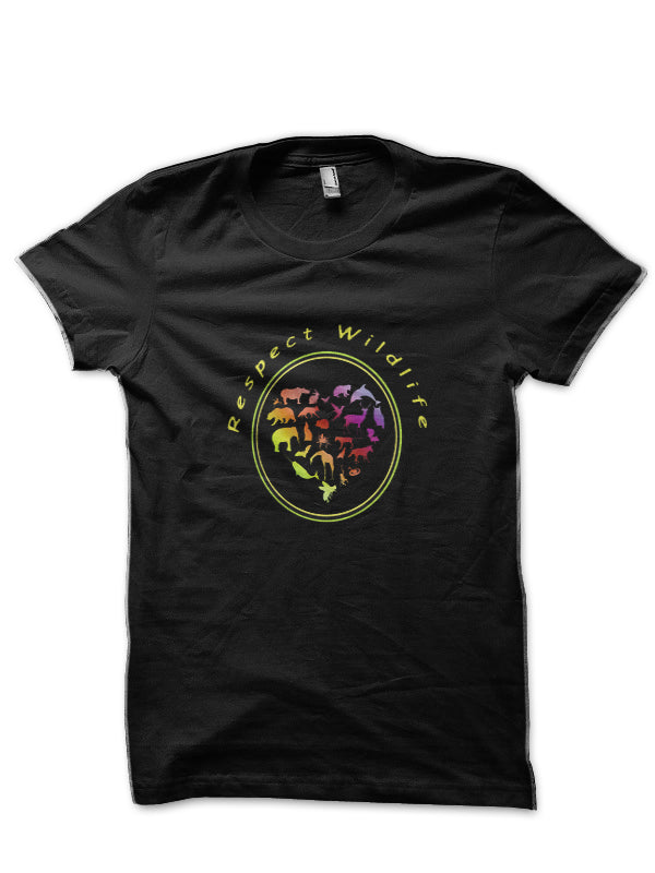 Respect Wildlife Black T-Shirt Hoodie, Sweatshirt | PureTeeCo.com