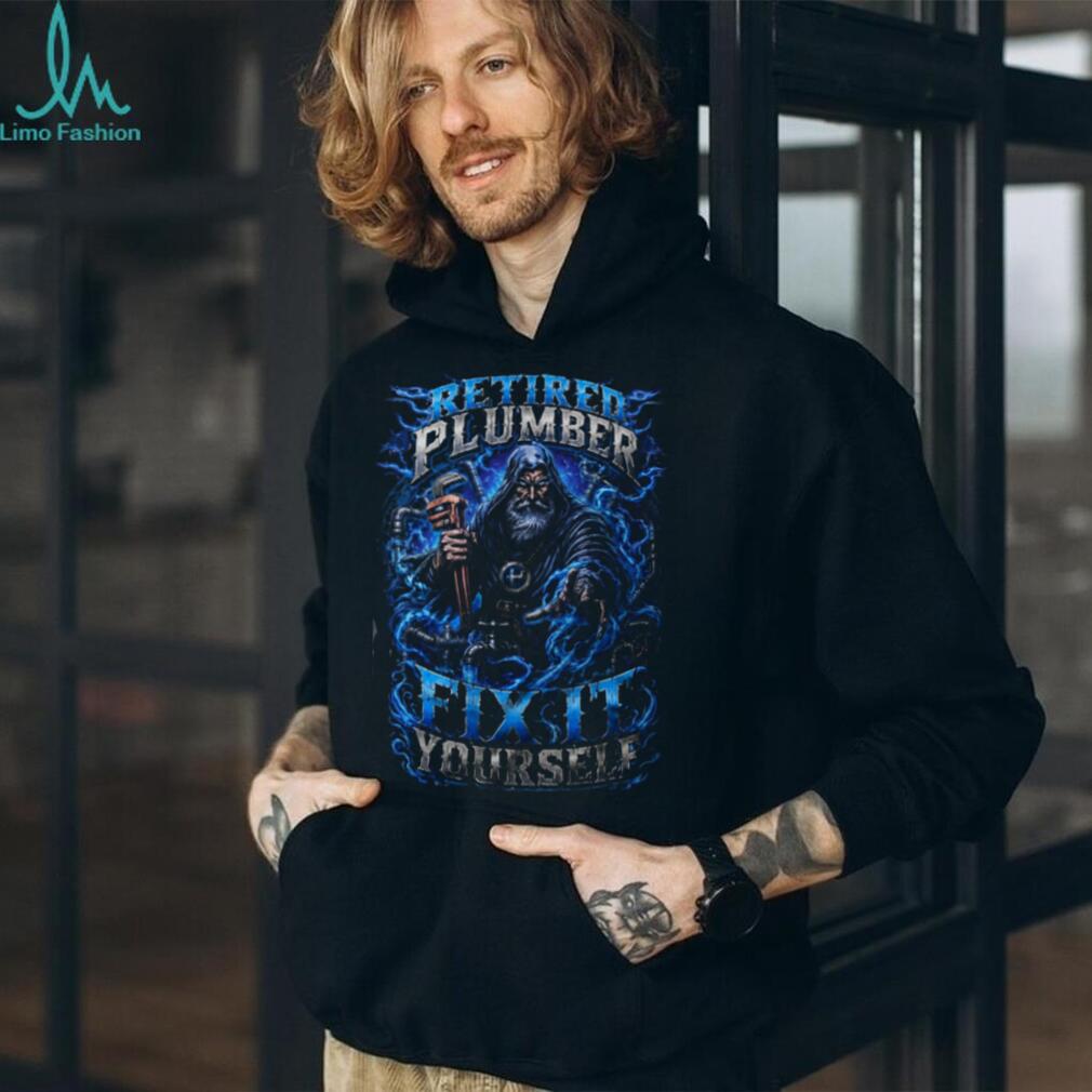 Retired Plumber Wizard Fix It Yourself Retro Shirt