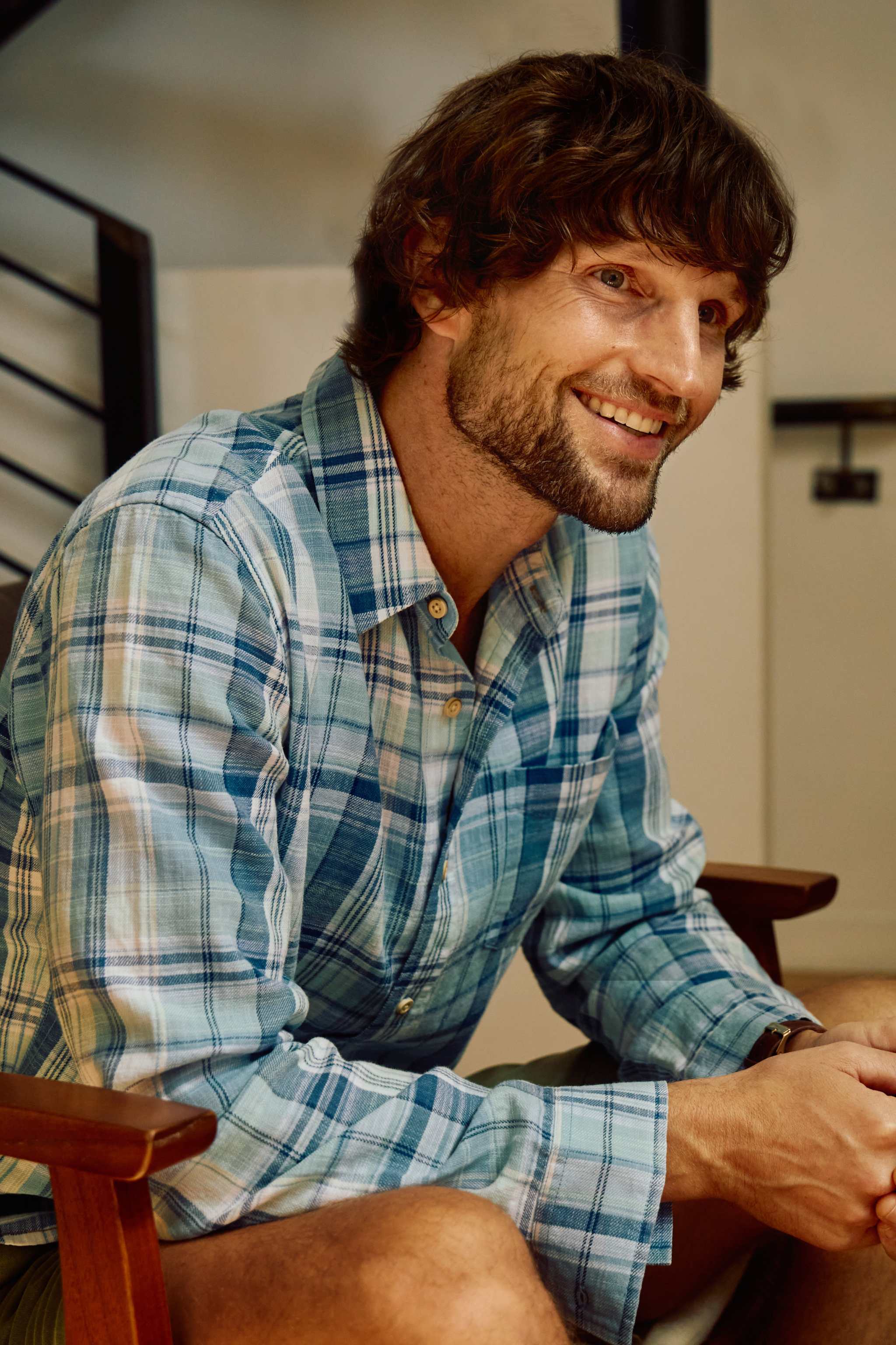 Brian Slub Plaid Shirt - White Combo Hoodie, Sweatshirt | PureTeeCo.com (Image 2)