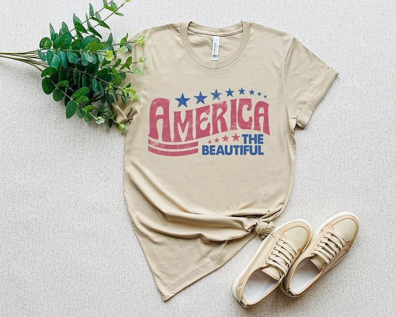 Retro America Shirt, America The Beautiful, 4th Of July Shirt Hoodie, Sweatshirt | PureTeeCo.com