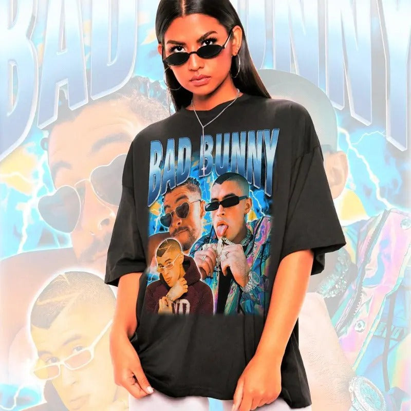 Retro Bad Bunny Shirt -Vintage Bad Bunny Shirt,Bad Bunny Homage Shirt Hoodie, Sweatshirt | PureTeeCo.com