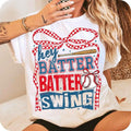 Retro Baseball Batter Batter Swing Sweatshirt, Checkered Baseball Coquette Shirt, Game Day Baseball Coquette Sweater,...