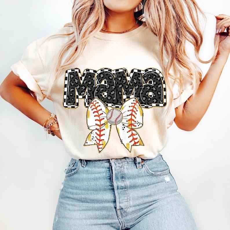 Retro Baseball Mama, Baseball Coquette, Game Day Baseball, Checkered Baseball, Baseball Bow Tshirt Hoodie, Sweatshirt