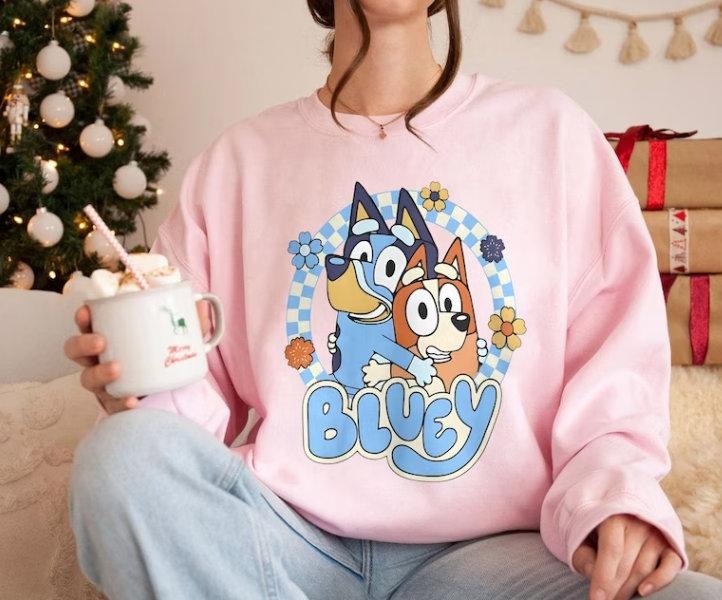 Retro Bluey Family Shirts, Bluey Dad Bluey Mum, Family Matching Shirts, Bluey Birthday  sweater Hoodie, Sweatshirt