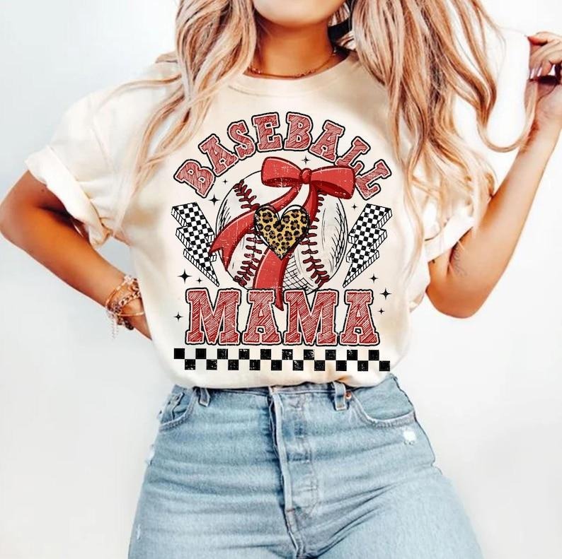 Retro Checkered Baseball Mama Coquette, Game Day Baseball, Baseball Mom, Baseball Coquette Shirt, Baseball Tshirt
