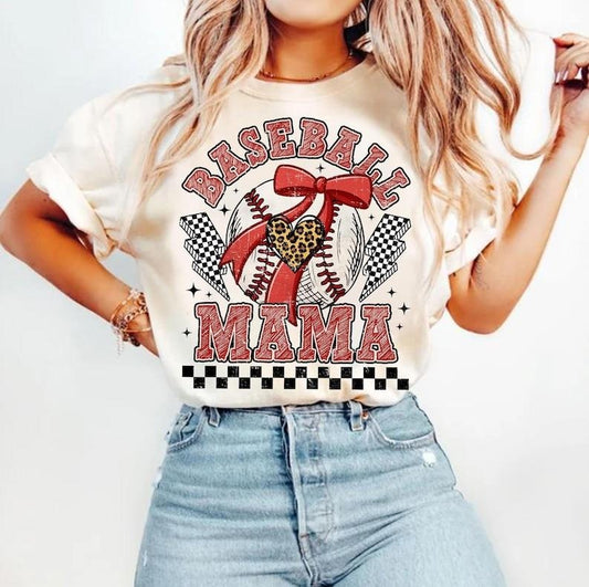Retro Checkered Baseball Mama Coquette, Game Day Baseball, Baseball Mom, Baseball Coquette Shirt, Baseball Tshirt