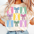 Retro Checkered Easter Coquette T-Shirt, Easter Bunny T-Shirt, Coquette Easter T-Shirt, Girls Easter T-Shirt, Christian...