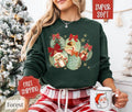 Retro Christmas Ornament Sweatshirt, Cute Christmas Sweater, Women's Holiday Crewneck T-Shirts, Hoodie | PureTeeCo.com
