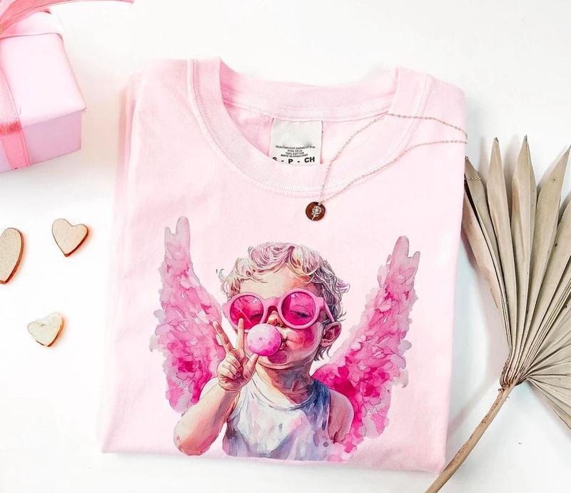 Retro Cupid Valentine's Day Sweatshirt, Cute Valentine's Day Shirt, Cupid Bubble Gum Sweatshirt, Love Shirt, Cute Cupid...
