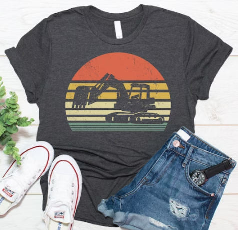 Retro Excavator Construction T-Shirt AL Hoodie, Sweatshirt | PureTeeCo.com