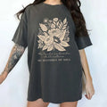 Retro Floral Bible Verse Comfort Colors Shirt, He Leads Me Beside Still Waters T-shirt, He Restores My Shirt, Christian...