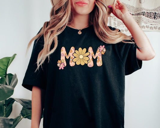 Retro Floral Mom T-shirt, Mom Shirt for Mom for Mother's Day, Mama T-shirt, Shirt for Mom for Mother's Day, Mama T-shirt, sweater and Hoodie Cotton