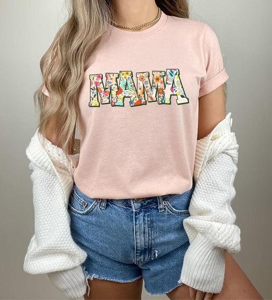 Retro Flower Mama T-shirt, Shirt for Mom for Mother's Day, Mama T-Shirt, Mom Shirt for Mom for Mother's Day, Mama T-shirt