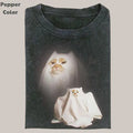 Retro Funny Vintage Graphic Tee, Ghost Kitten T-Shirt, Unisex Meme Cringe Funny Dumb Shirt, Menswear Womenswear...