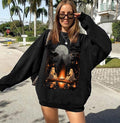 Retro Ghost Book Reading Camping Gothic Halloween Teachers Sweatshirt, Vintage Ghost Book Reading Shirt, Halloween Trip...