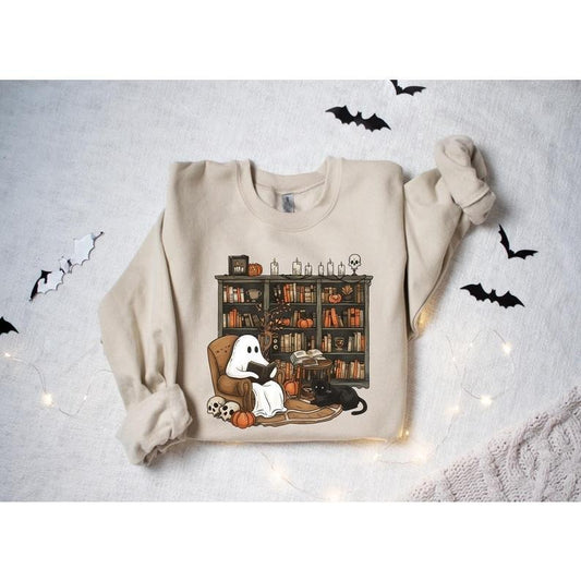 Retro Ghost Reading Books Sweatshirt, Librarian Ghost Halloween, Halloween Teacher tshirt, Halloween Shirt, Teacher Gift, Boo School  T-shirt, sweater and Hoodie