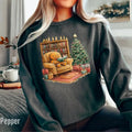 Retro Gingerbread Reading Books Sweatshirt, Christmas Bookish Shirt, Booktokk Sweatshirt, Librarian Gingerbread Man...