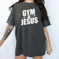 Retro Gym And Jesus Comfort Colors Shirt, Faith Workout Unisex T-shirt, Christian Gym Graphic Tee, Religious Gym Lovers...